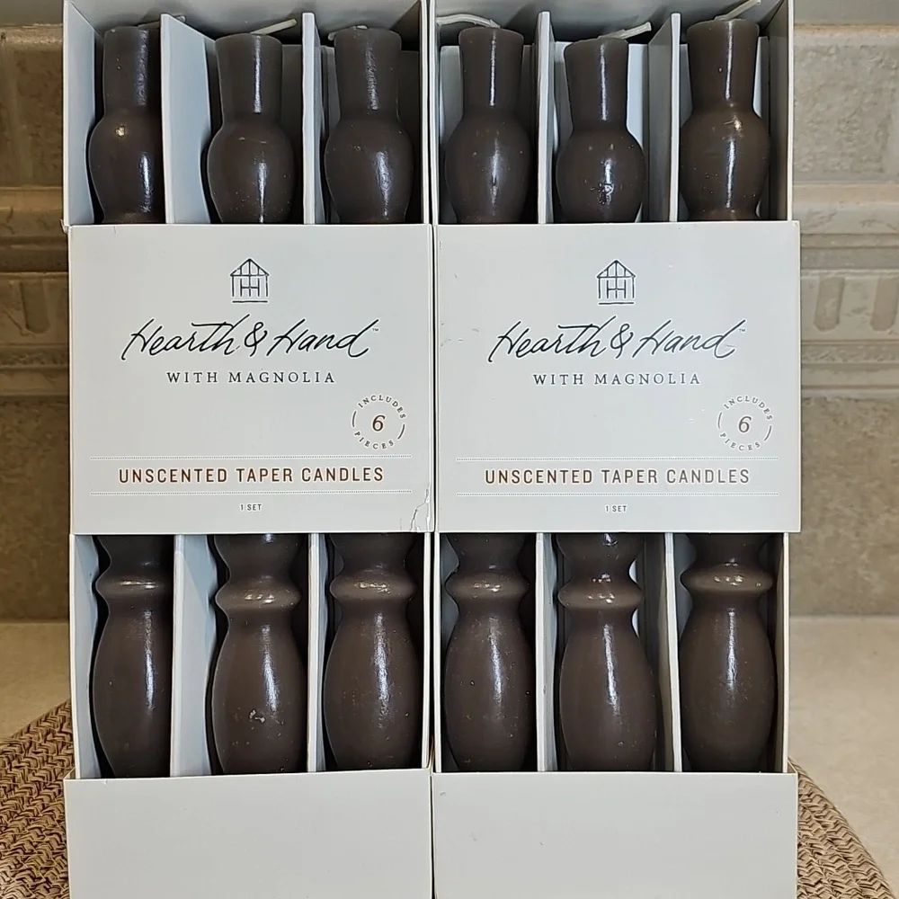 Hearth & Hand with Magnolia Spindle Taper Candles-2Boxes-Set Of 6 In Each